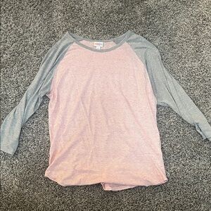 LuLaRoe Pink and Gray Shirt
